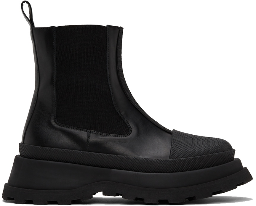 Jil Sander Black Platform Chelsea Boots Jil Sander