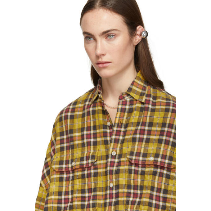 R13 Yellow Plaid Oversized Shirt R13