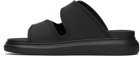 Alexander McQueen Black Rubber Hybrid Slides