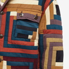 Bode Men's Log Cabin Quilted Workwear Jacket in Multi