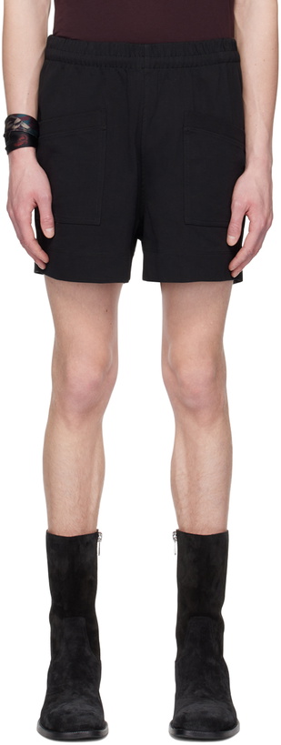 Photo: Dries Van Noten Black Patch Pocket Shorts