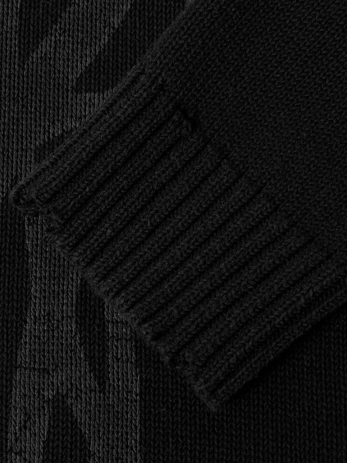 Balenciaga - Oversized Distressed Printed Knitted Zip-Up Balenciaga - Oversized Distressed Printed Knitted Zip-Up