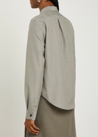 Calvin Klein Sophie Wool and Silk-blend Shirt Grey