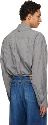 WOOYOUNGMI Black Stripe Over Size Shirt