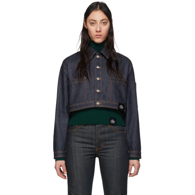 S.R. STUDIO. LA. CA. Indigo Denim Cropped Jacket