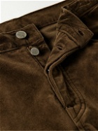 Massimo Alba - Alunga Straight-Leg Cotton-Velvet Trousers - Brown