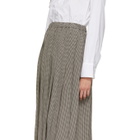 Sara Lanzi Black and White Check Pleated Skirt