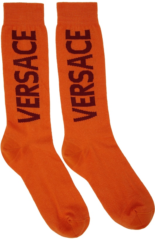 Photo: Versace Orange Logo Socks