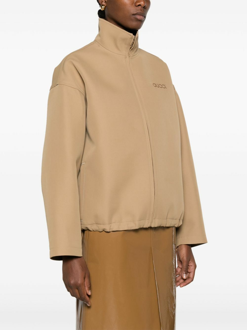Gucci Beige Gabardine Bomber Jacket Gucci