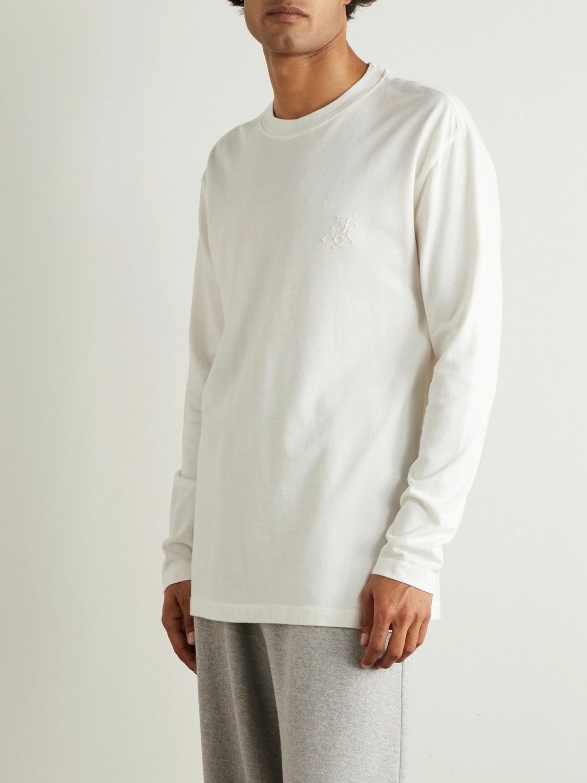 The Elder Statesman - Cotton and Cashmere-Blend T-Shirt - White