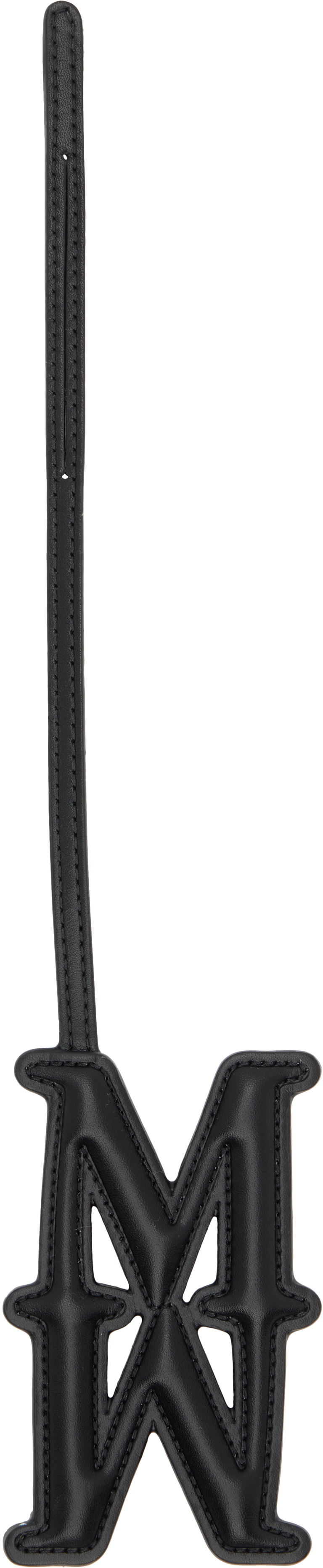 Max Mara Black Leather Monogram Keychain