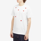 Comme des Garçons Play Men's Many Heart T-Shirt in White