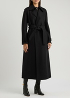 Harris Wharf London Belted Wool Trench Coat Black