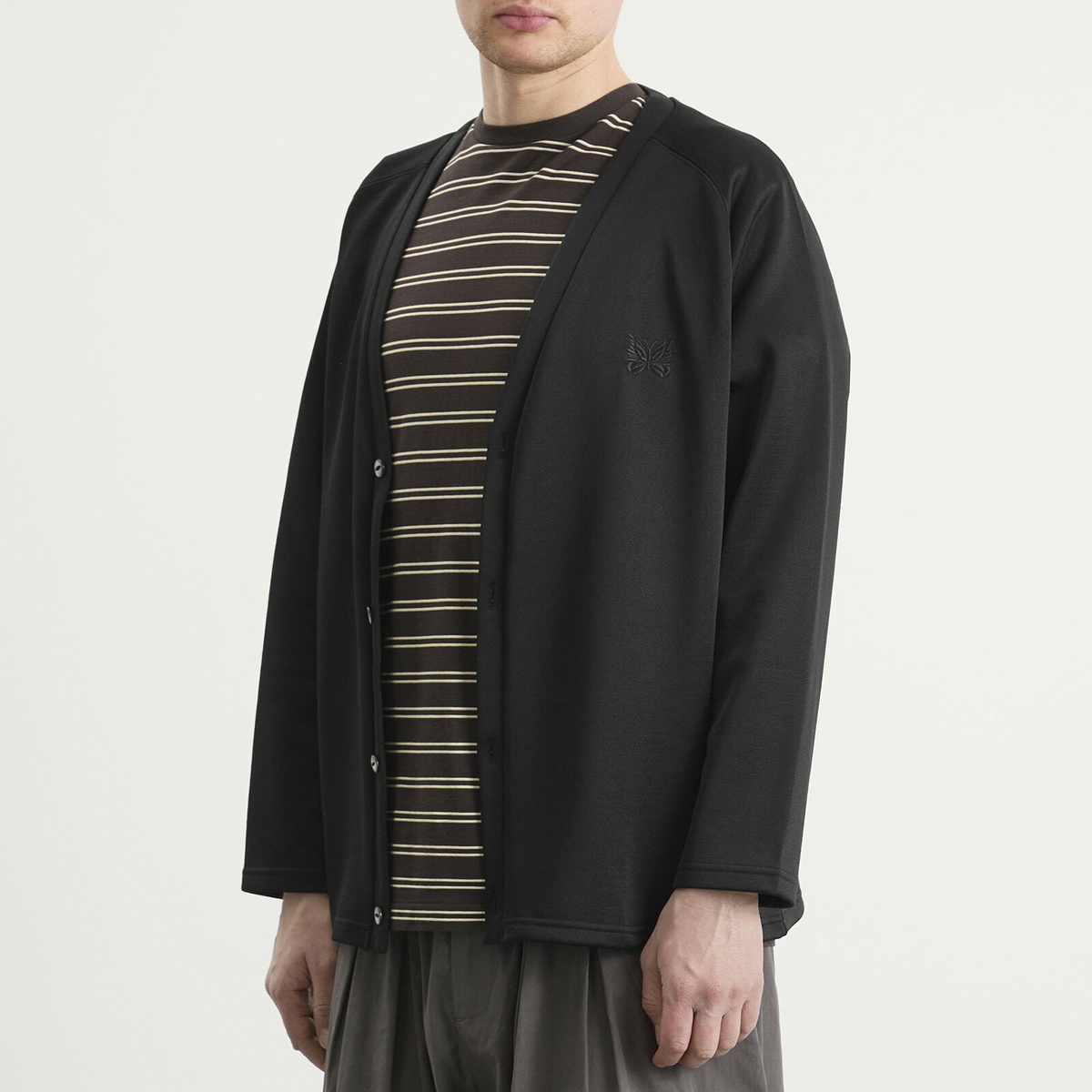 Needles Men's Bright Jersey Cardigan in Black