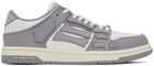 AMIRI Grey & White Skel Top Low Sneakers