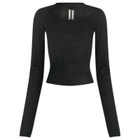 Rick Owens Women's Cropped Pullover Top in Black