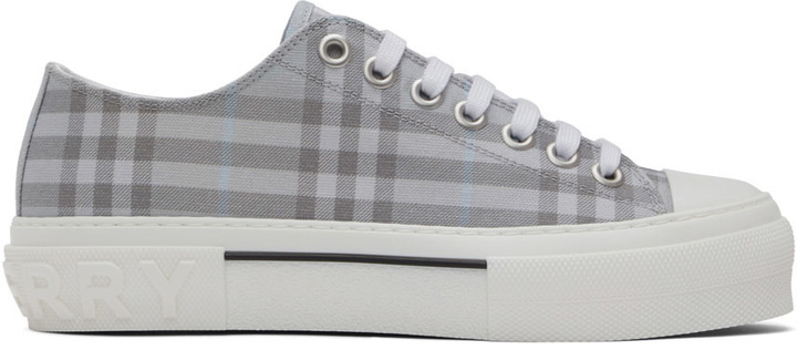 Photo: Burberry Gray Cotton Check Sneakers