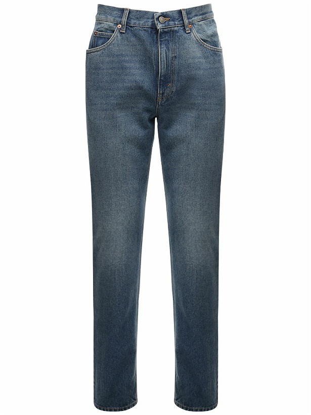 Photo: GUCCI - 20cm Logo Detail Cotton Denim Jeans