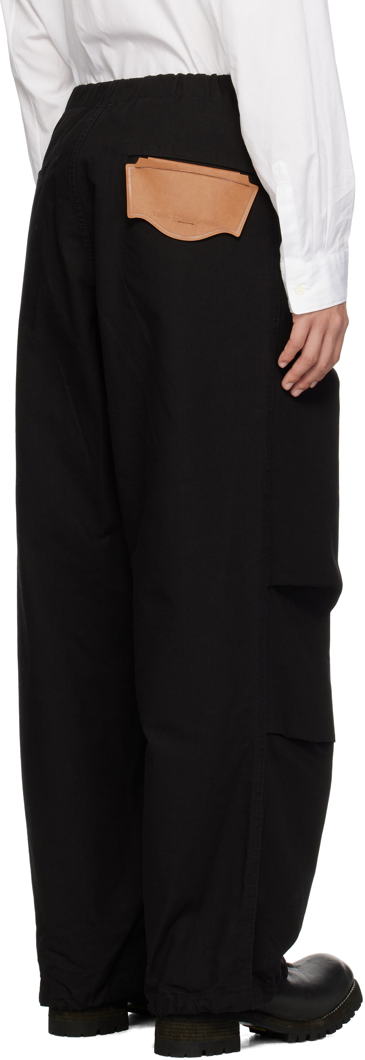 Maison MIHARA YASUHIRO Black Ripstop Parachute Trousers