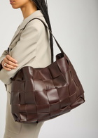 ST. Agni Woven Large Leather Tote - Chocolate - One Size