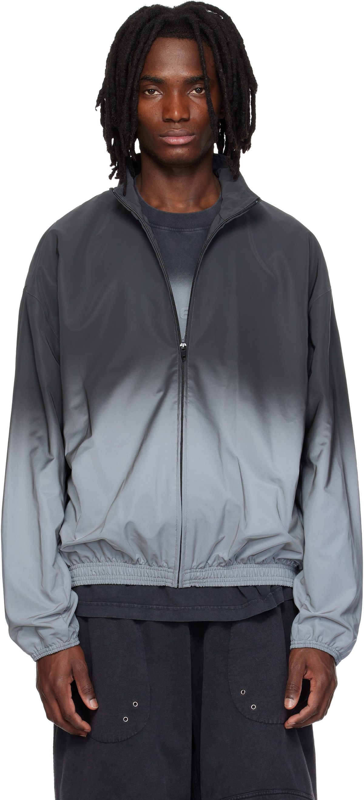 Alexander Wang Tan Rounded Zip Front Hooded Faux-Suede Jacket
