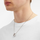 MM6 Maison Margiela Men's Number Logo Ring Necklace in Polished Silver 