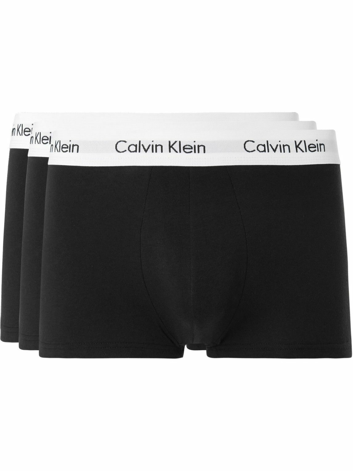 Photo: Calvin Klein Underwear - Three-Pack Low-Rise Stretch-Cotton Boxer Briefs - Black