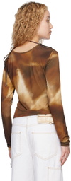 Saks Potts Brown Violet Long Sleeve T-Shirt