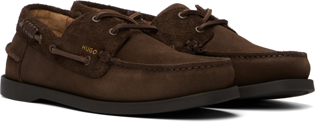 Hugo Brown Mixed Suedes Boat Shoes