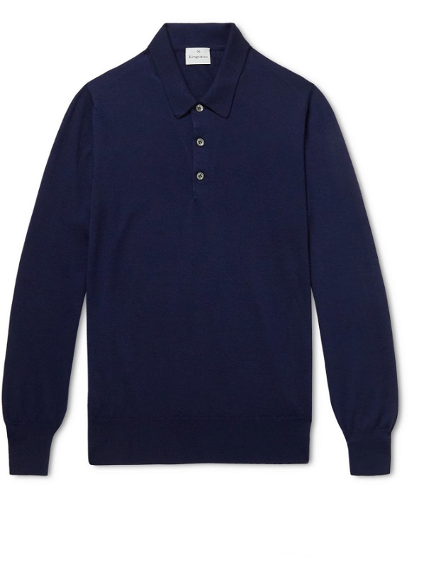 Photo: Kingsman - Cashmere Polo Shirt - Blue