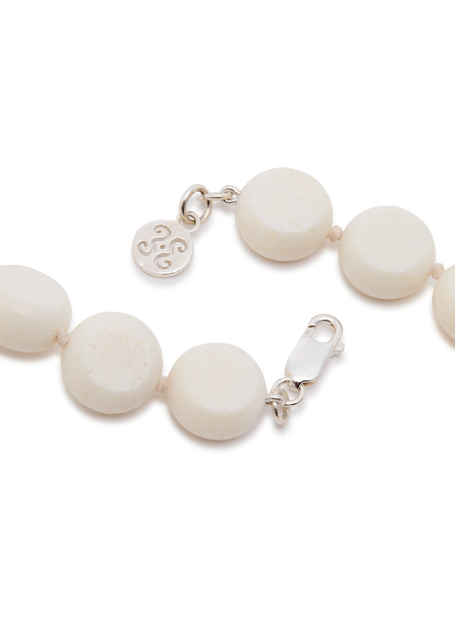 Sapir Bachar Carved Coral Sterling Silver Necklace - White - One Size