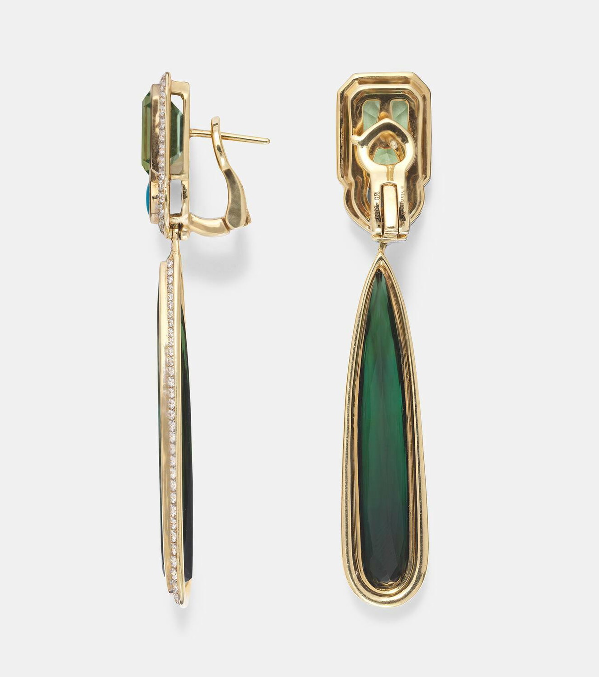 Marina B Quarta 18kt gold earrings with diamonds and gemstones