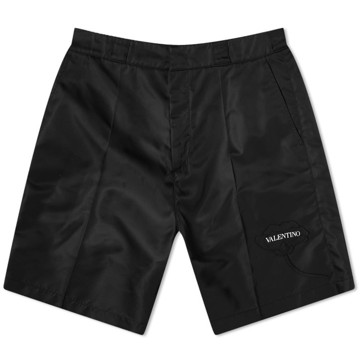 Photo: Valentino Flower Patch Logo Nylon Shorts