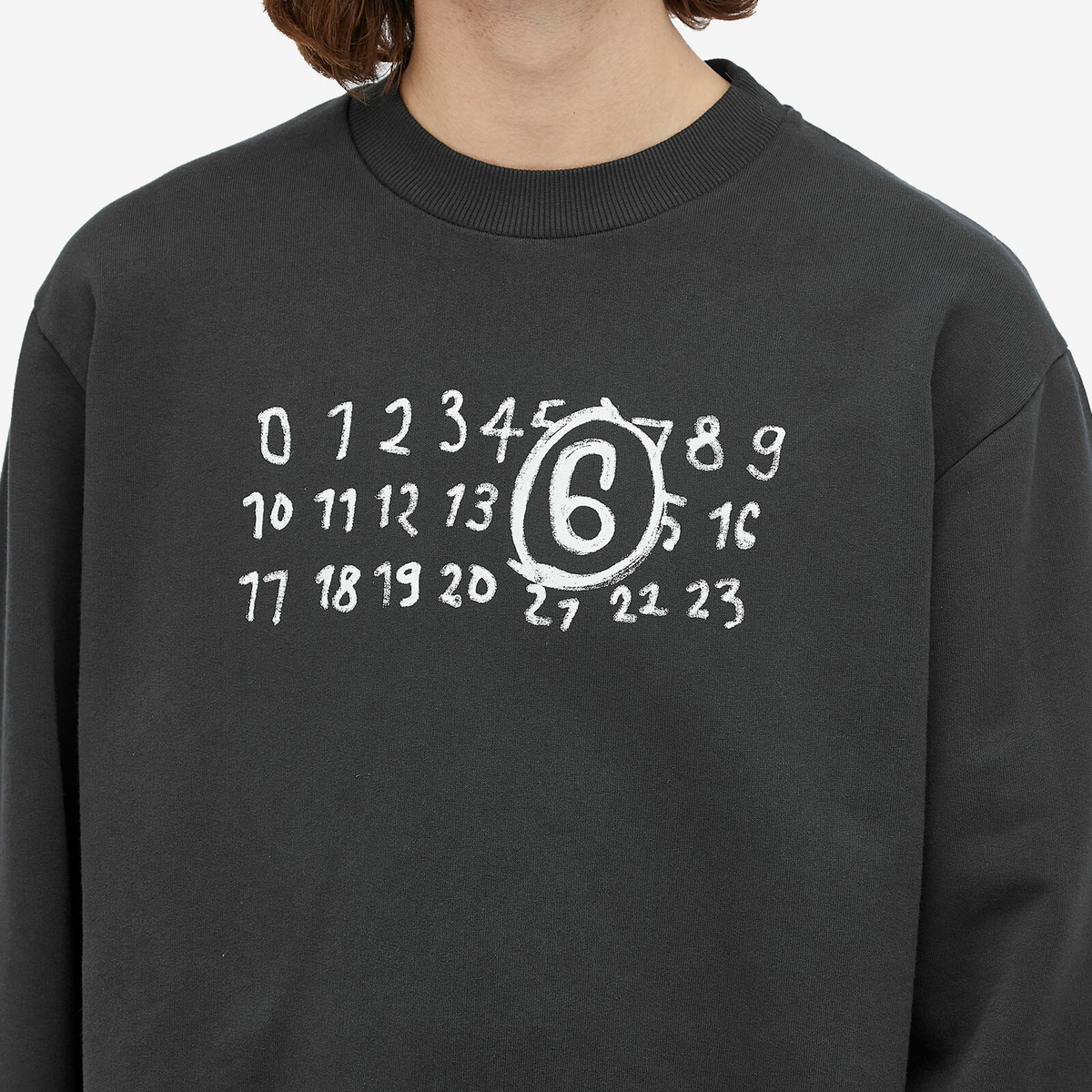 MM6 Maison Margiela Men's Glow in the Dark Number Logo Sweat in
