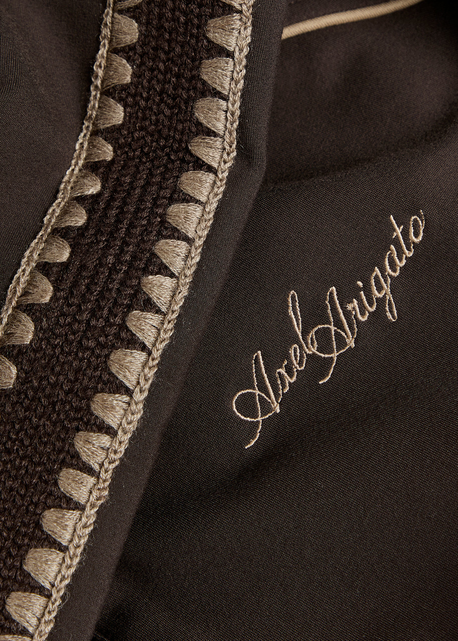 Axel Arigato Carter Knit-trimmed Ponte-jersey Track Jacket Dark Brown