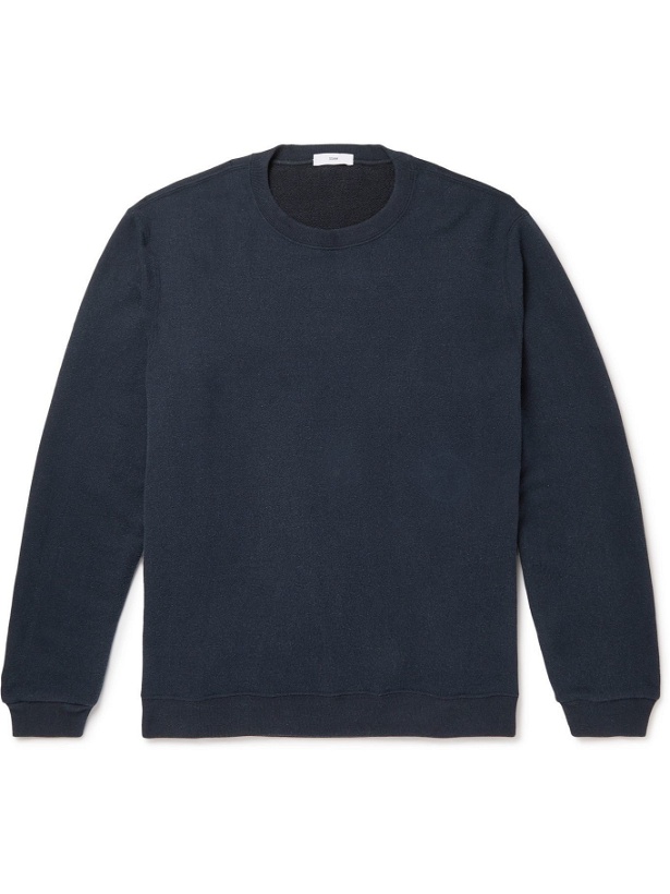 Photo: SSAM - Textured Organic Cotton and Silk-Blend Jersey Sweatshirt - Blue