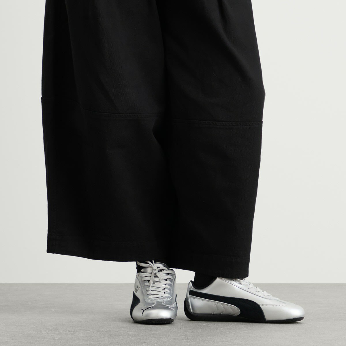 Puma Speedcat Metallic Sneaker in Silver/Black