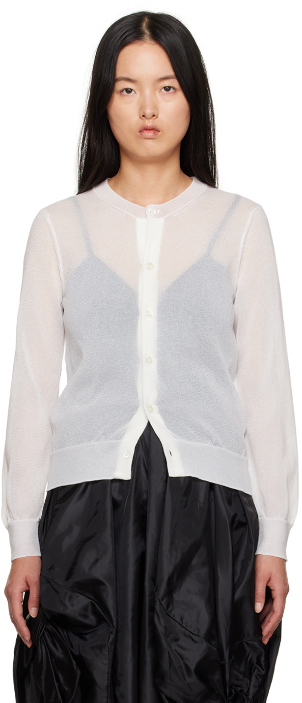 Comme des Garçons Comme des Garçons Off-White Semi-Sheer Cardigan