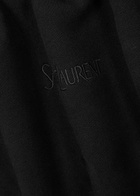 Saint Laurent Logo Hooded Cotton Sweatshirt Black