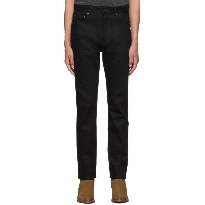 Photo: Saint Laurent Black Raw Selvedge Jeans