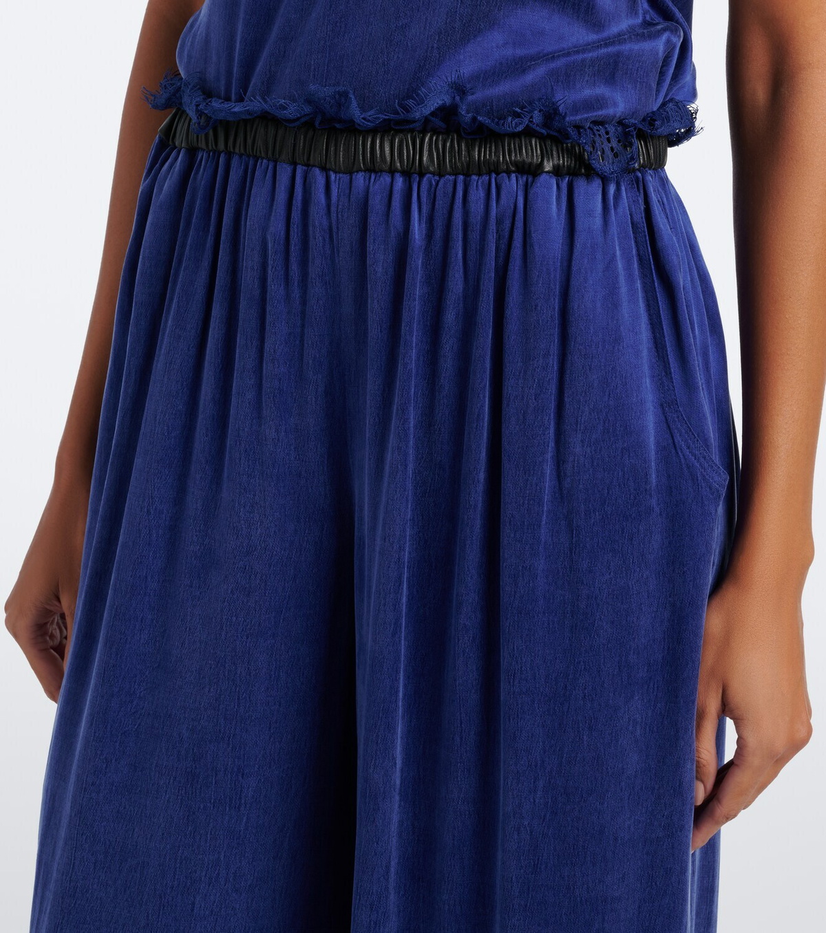 Jacques Wei Leather-trimmed balloon pants