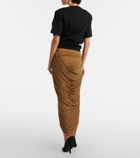 Magda Butrym Draped ruched jersey midi skirt