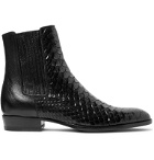 SAINT LAURENT - Wyatt Python and Leather Chelsea Boots - Black
