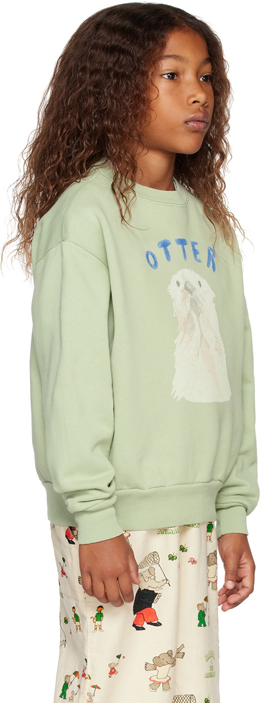 The Animals Observatory Kids Green Bear Sweatshirt