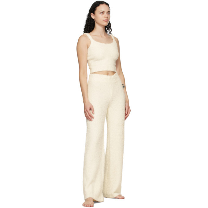 Skims Off-white Knit Cozy Lounge Pants In Ivory