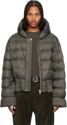 Rick Owens Khaki Concordians Hooded Down Jacket