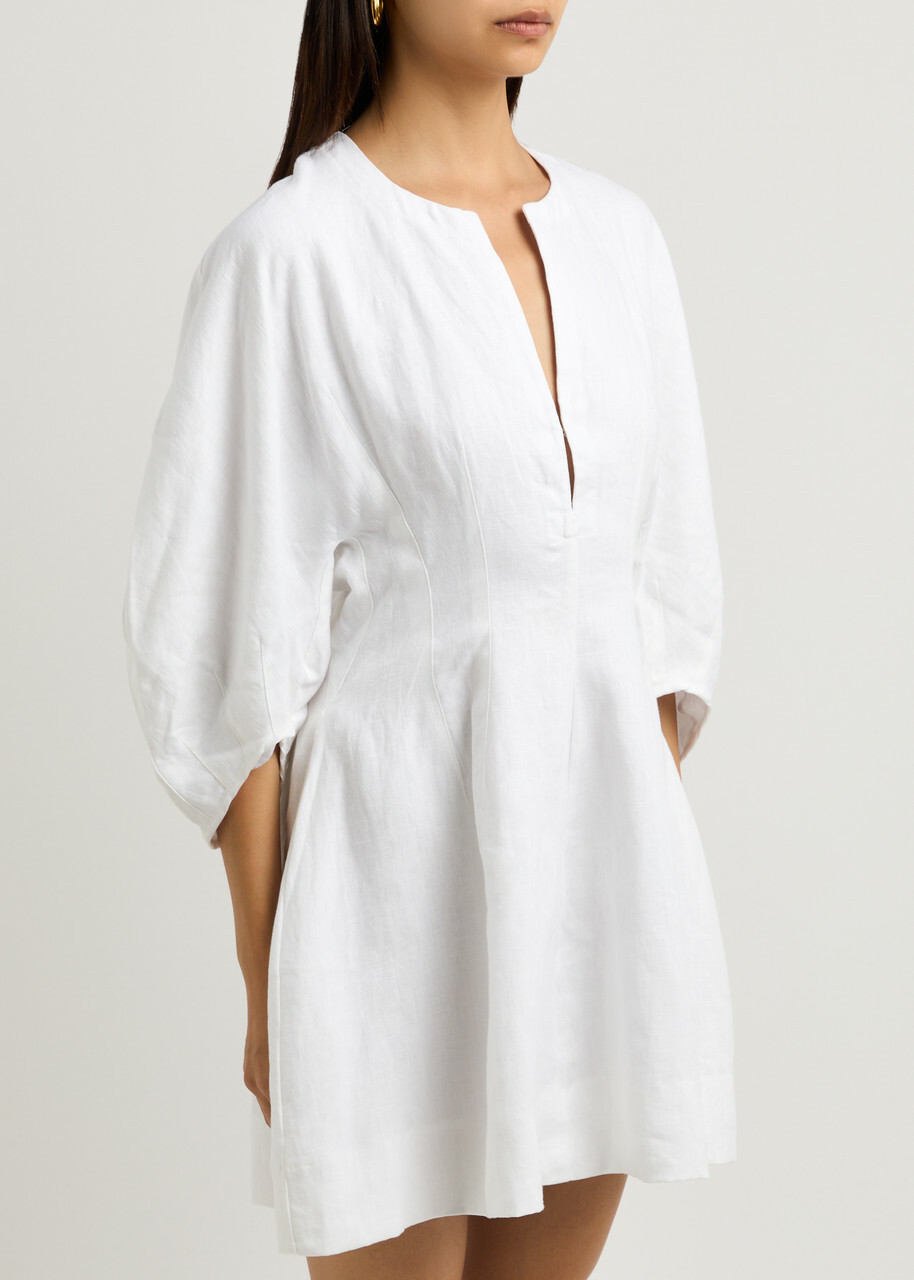 Faithfull The Brand Soleil Linen Mini Dress White Faithfull The Brand