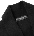 Dolce & Gabbana - Belted Logo-Embellished Cashmere Cardigan - Black