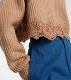 Chloé Lace-trimmed wool and cashmere sweater
