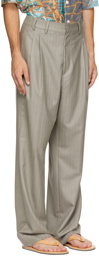 Serapis Grey Striped Worker Trousers